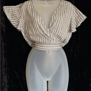 Striped Gray Women's Top